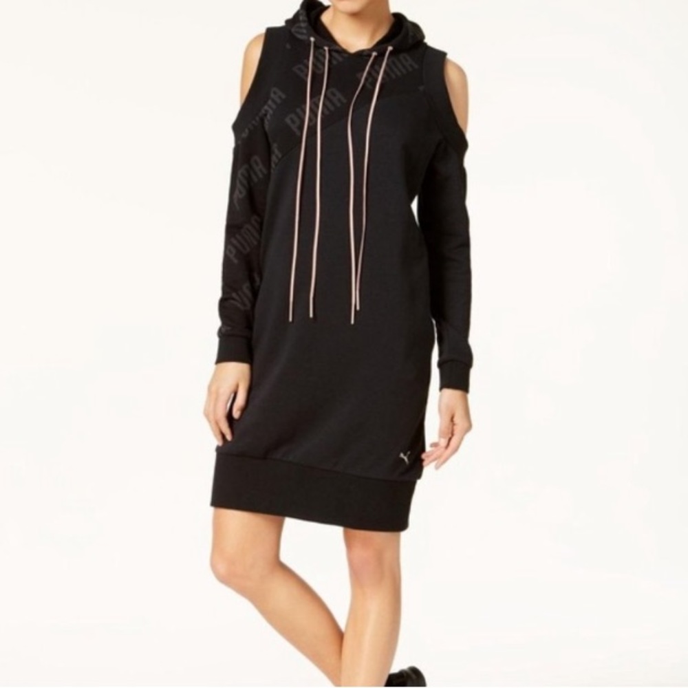 Puma En Pointe Cold Shoulder Hoodie Sweatshirt Hooded Dress